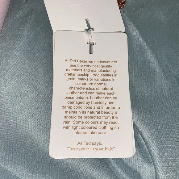 Ted Baker London Barkley pink genuine leather crossbody with gold rose chain - Picture 9 of 11